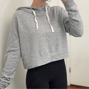 Grey Cropped Hoodie